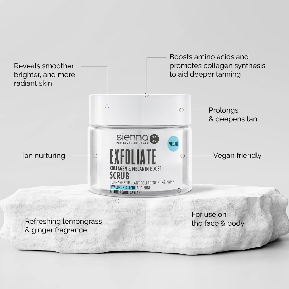Sienna X Exfoliate Collagen & Melanin Boost Body Scrub 180ml - Image 7