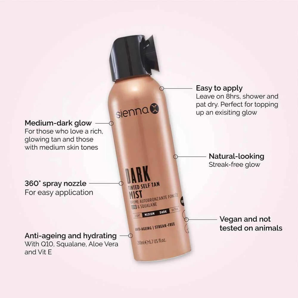 Sienna X Q10 Tinted Self Tan Mist 200ml - Image 2