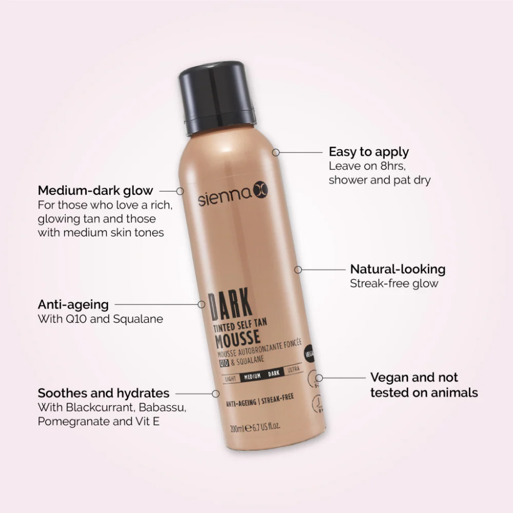 Sienna X Q10 Tinted Self Tan Mousse 200ml - Image 2