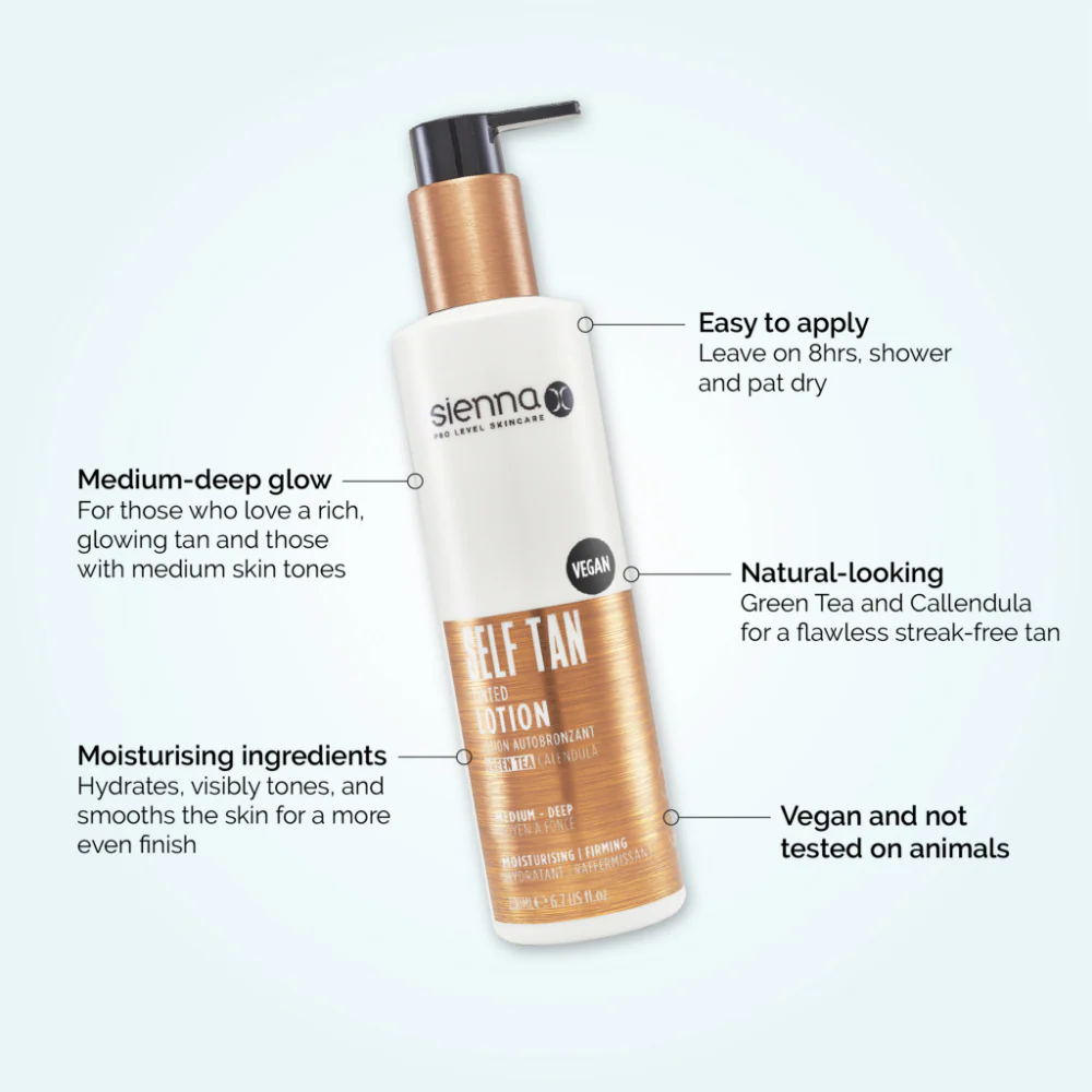 Sienna X Tinted Self Tan Lotion 200ml - Image 2