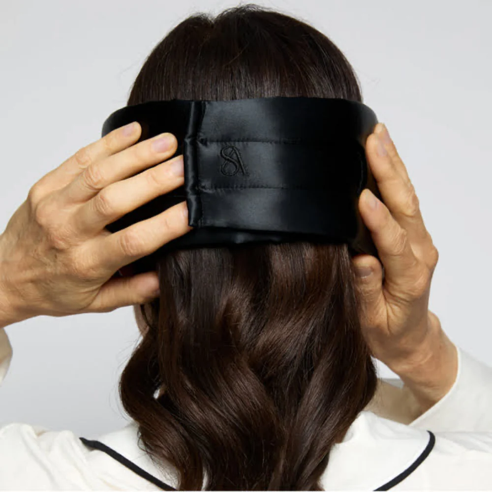 Silk Addict Weighted Mulberry Silk Sleep Mask Black - Image 3