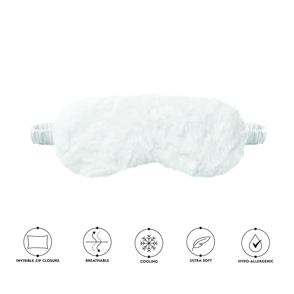 Silver Cloud Fluffy Sleep Mask White - Image 2