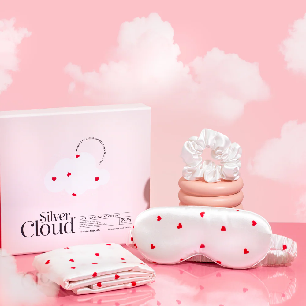 Silver Cloud Satin Gift Set Heart Print - Image 10