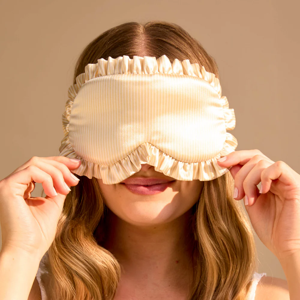 Silver Cloud Satin Sleep Eye Mask Buttercup - Image 3