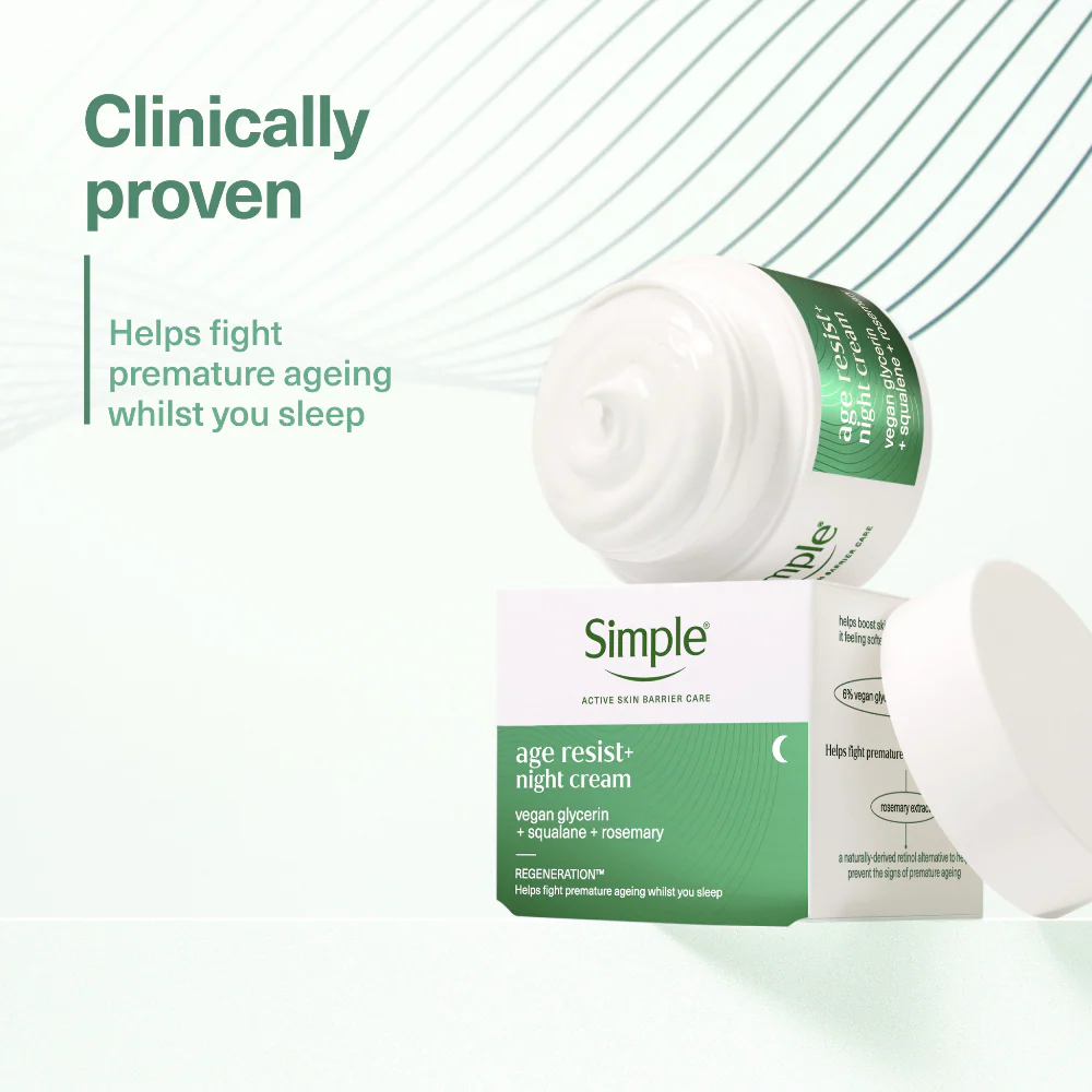 Simple Age Resist+ Night Cream Facial Moisturiser 50ml - Image 3