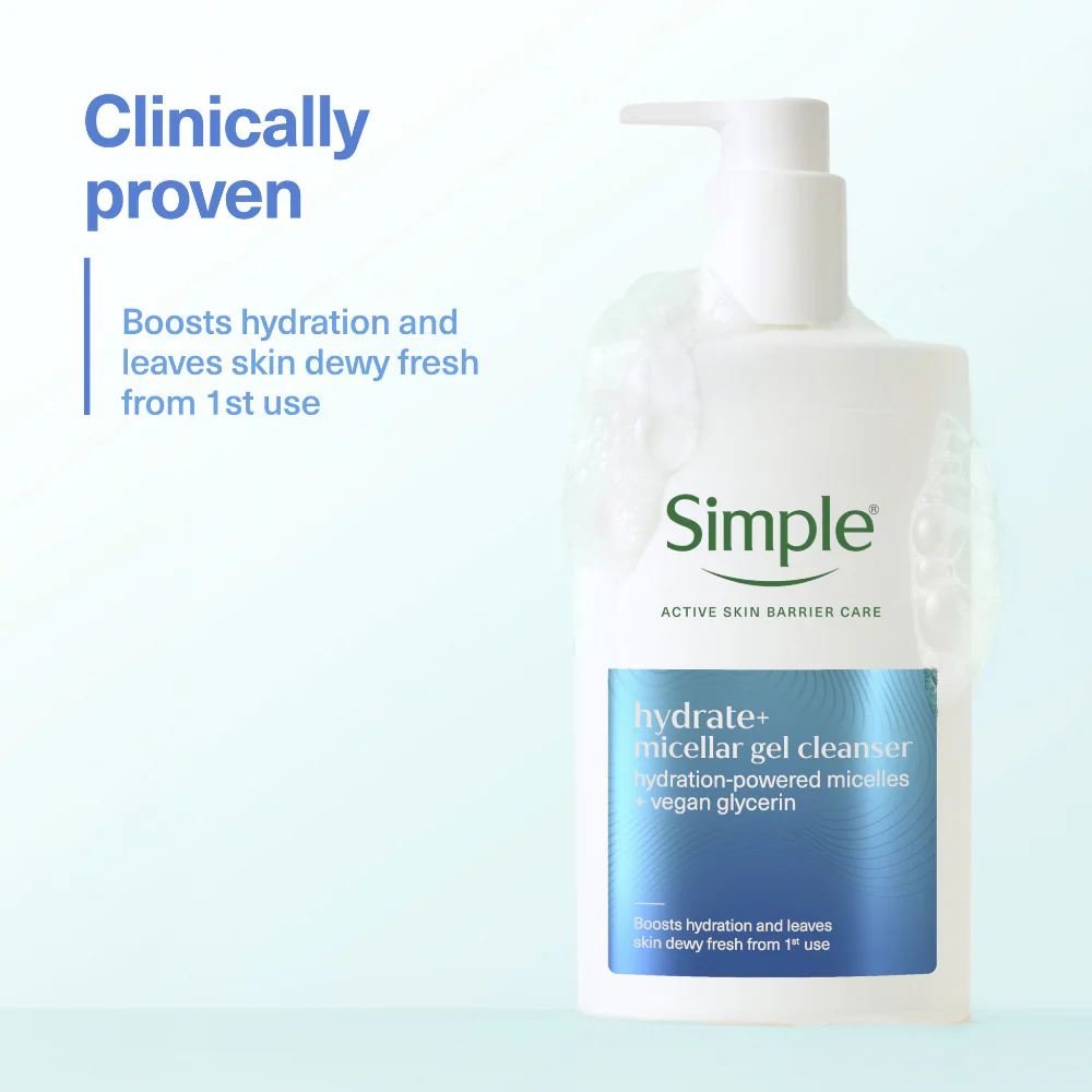 Simple Hydrate+ Micellar Gel Cleanser 240ml - Image 5