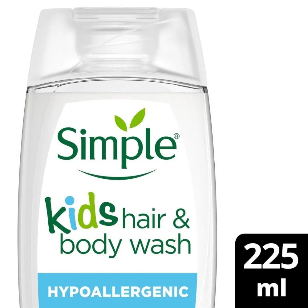 Simple Kind To Skin Kids Hypoallergenic Hair & Body Wash 225ml - Image 2