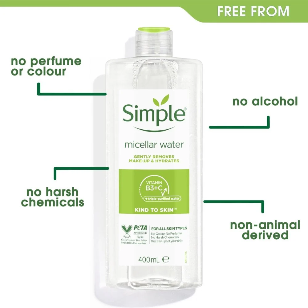 Simple Kind To Skin Micellar Cleansing Water 400ml - Image 3