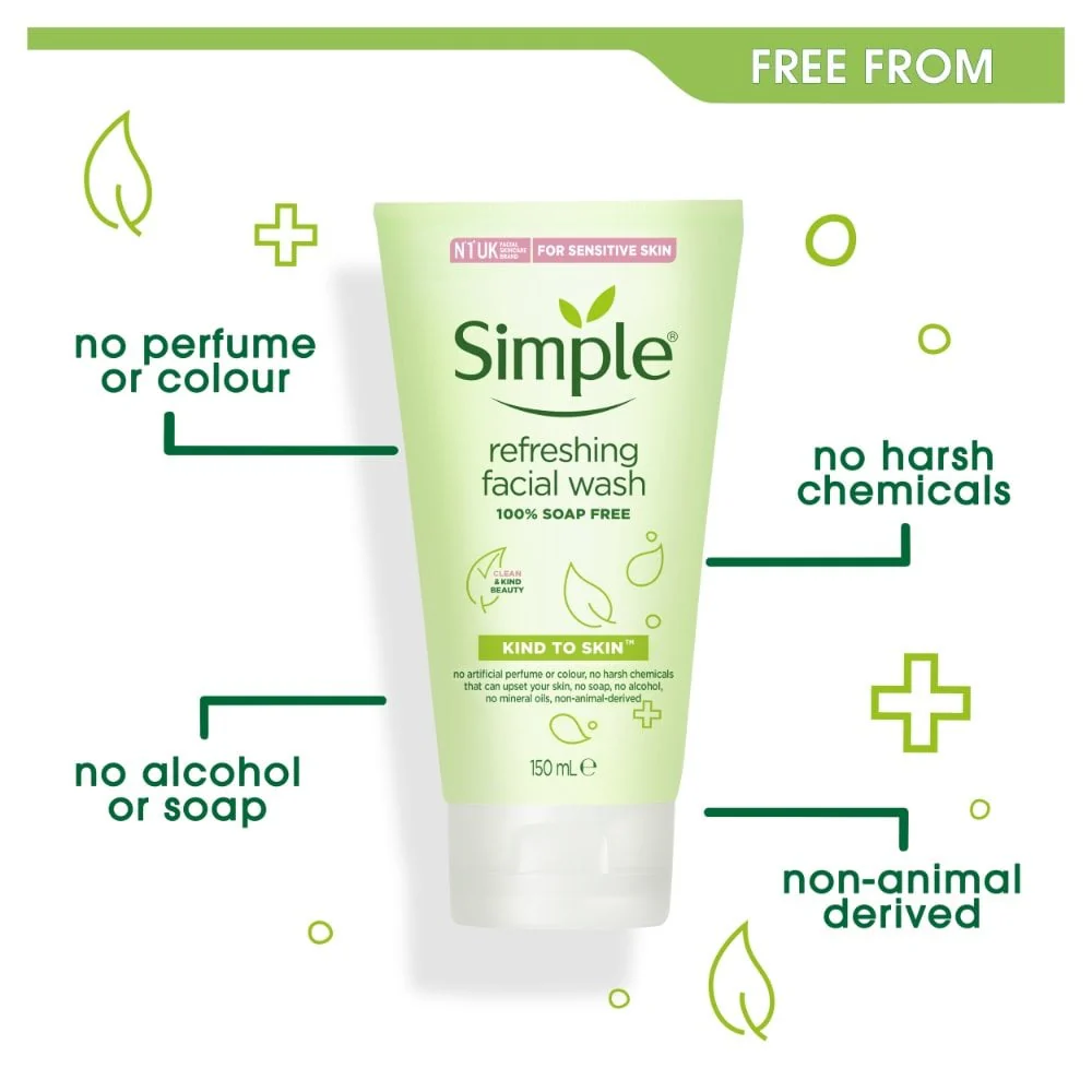 Simple Kind To Skin Refreshing Facial Wash Gel 150ml - Image 8