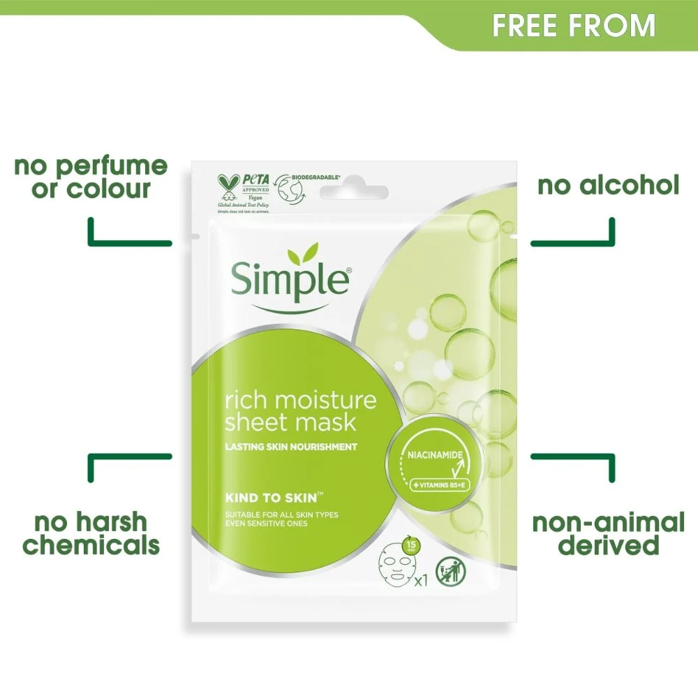 Simple Kind To Skin Rich Moisture Sheet Mask 21ml - Image 2