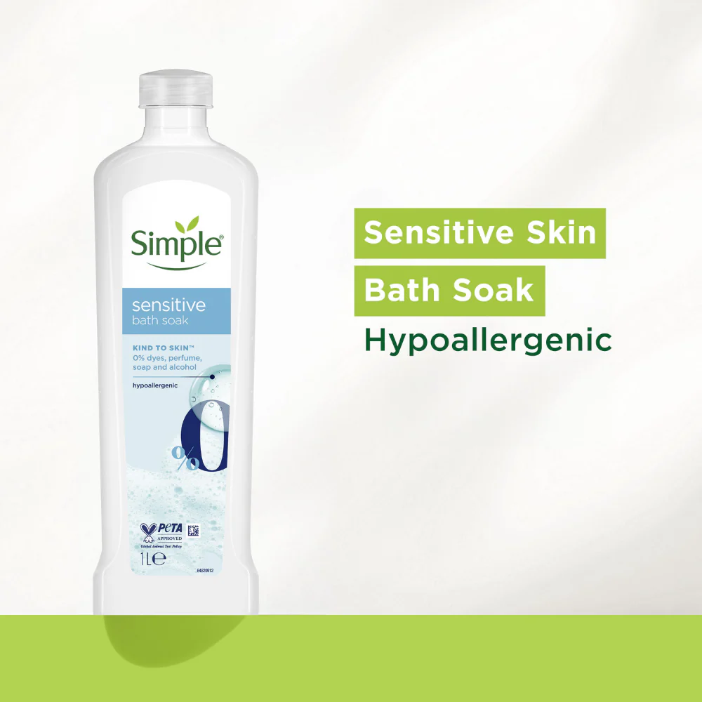 Simple Kind To Skin Sensitive Bath Soak 1000ml - Image 3