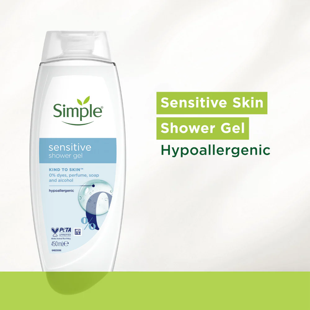 Simple Kind To Skin Sensitive Shower Gel 450ml - Image 3
