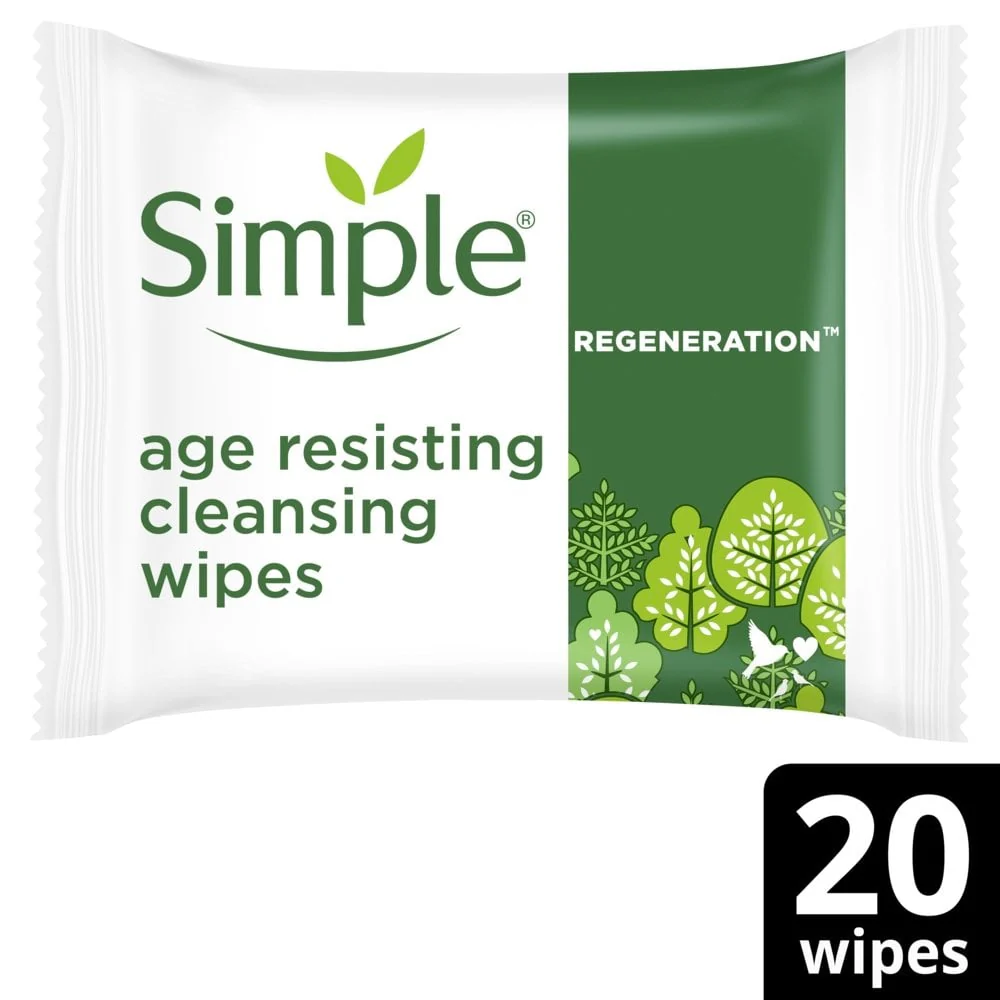 Simple Regeneration Biodegradable Age Resisting Wipes Pack of 20 - Image 2