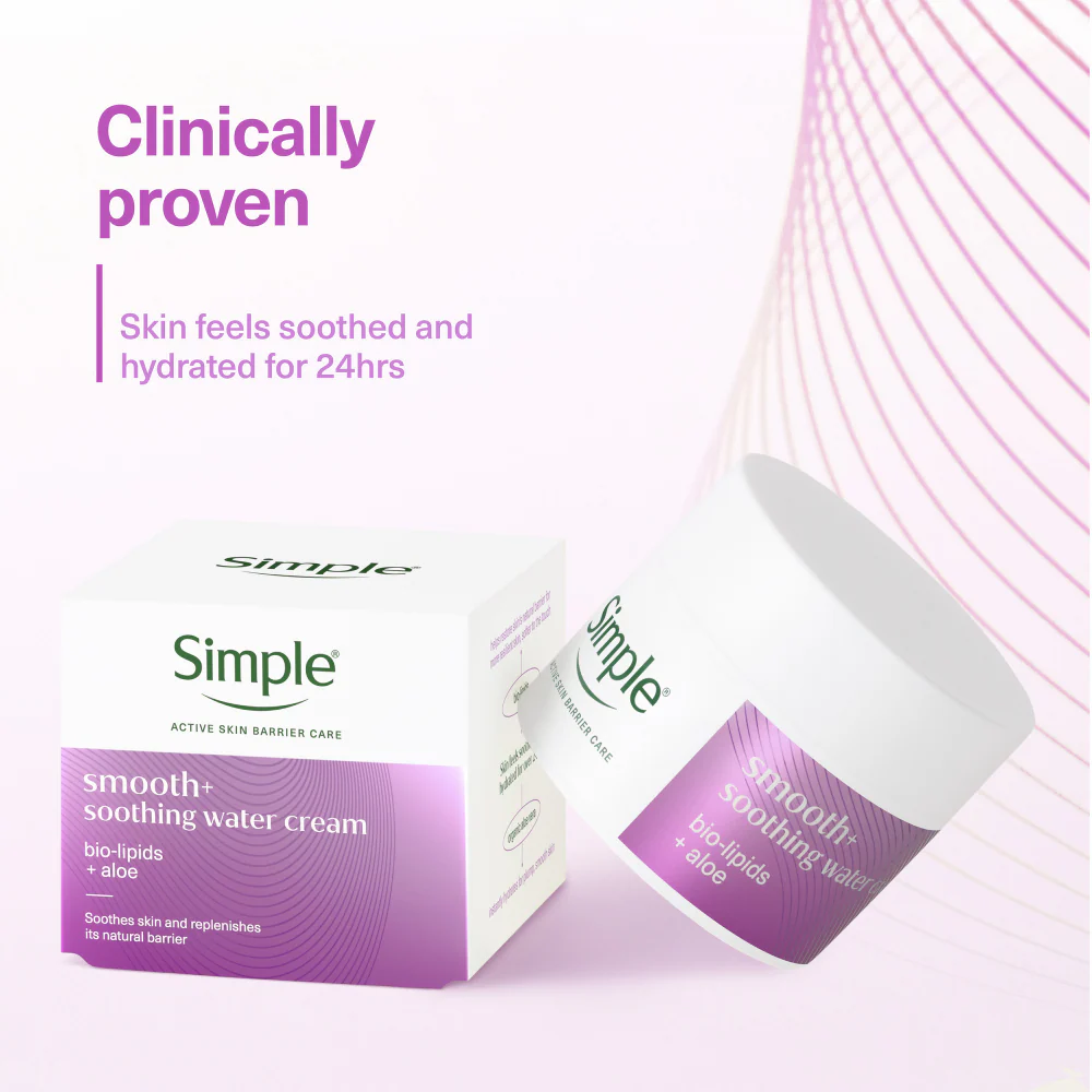 Simple Smooth+ Soothing Water Face Cream 50ml - Image 4