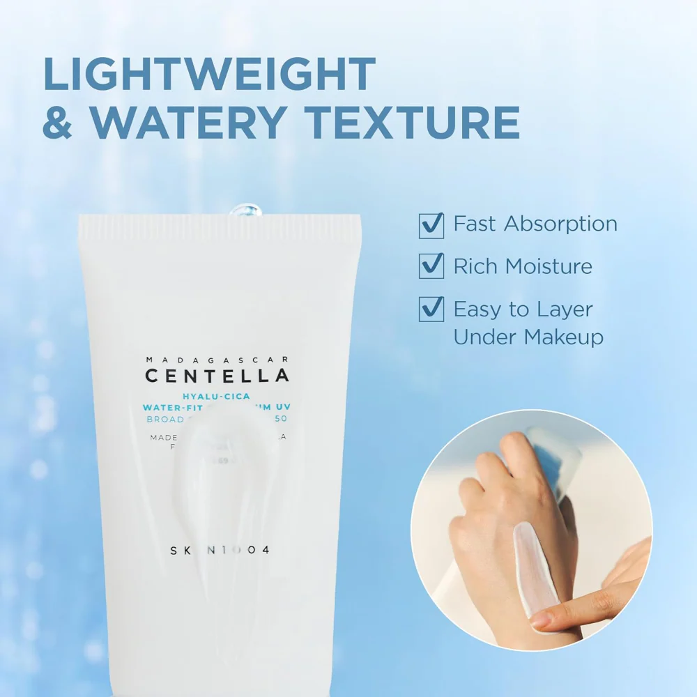 Skin1004 Madagascar Centella Hyalu-Cica Water-Fit Sun Serum PA++++ SPF50+ 100ml - Image 6