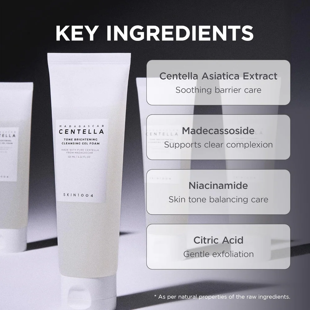 Skin1004 Madagascar Centella Tone Brightening Cleansing Gel Foam 125ml - Image 4