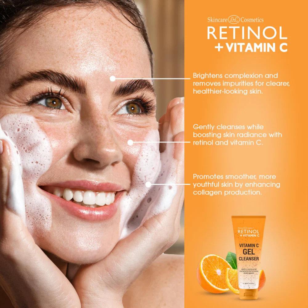 Skincare Cosmetics Retinol + Vitamin C Daily Cleanser 120ml - Image 3