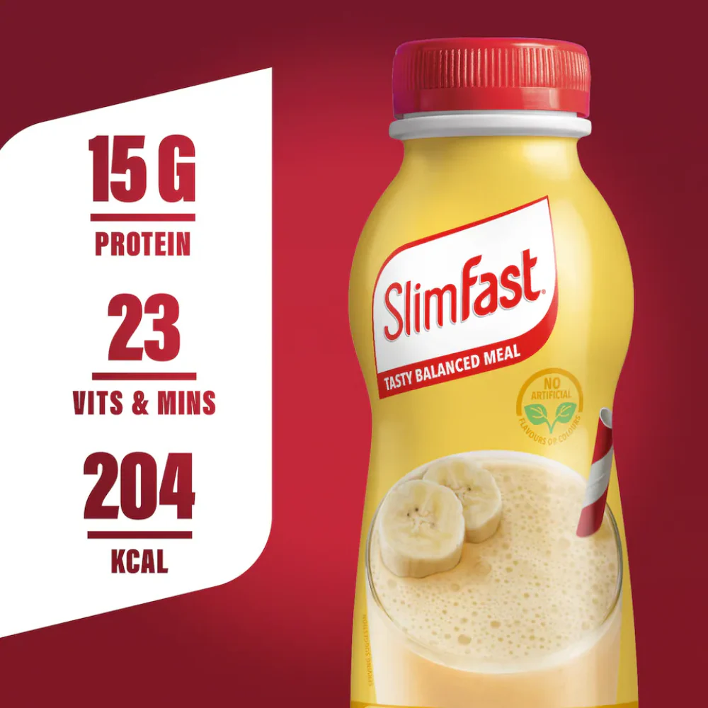 SlimFast Tasty Balanced Meal Banana Milkshake Multipack 6 x 325ml - Image 3