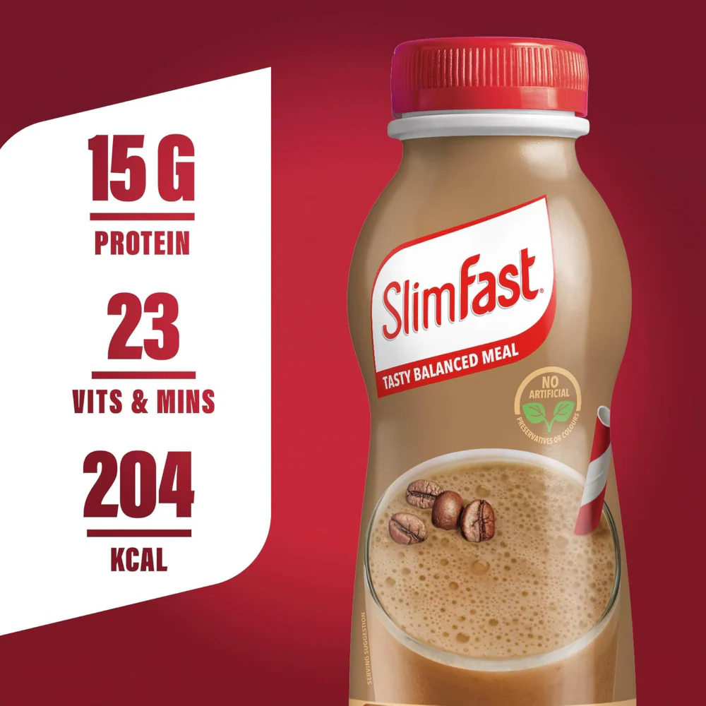 SlimFast Tasty Balanced Meal Café Latte Milkshake Multipack 6 x 325ml - Image 6