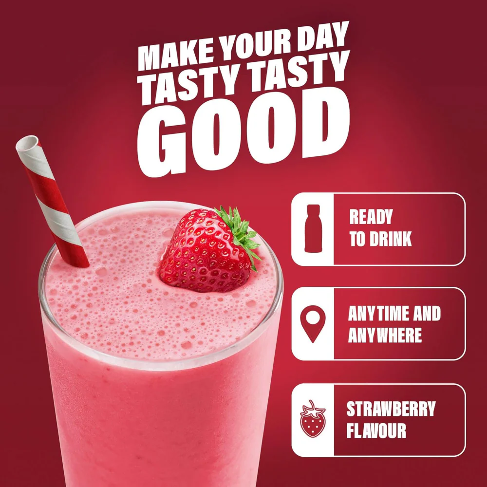 SlimFast Tasty Balanced Meal Strawberry Milkshake Multipack 6 x 325ml - Image 2