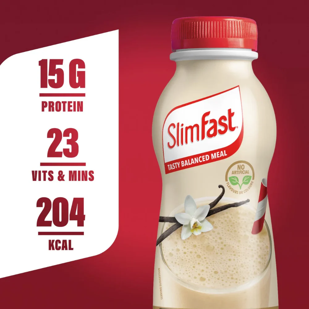 SlimFast Tasty Balanced Meal Vanilla Milkshake Multipack 6 x 325ml - Image 3