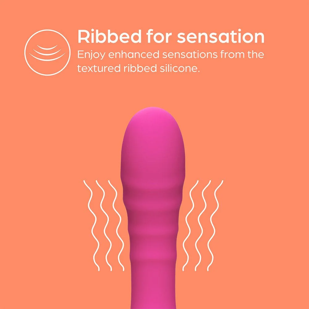 So Divine Pink Pash Ribbed Vibrator - Image 2