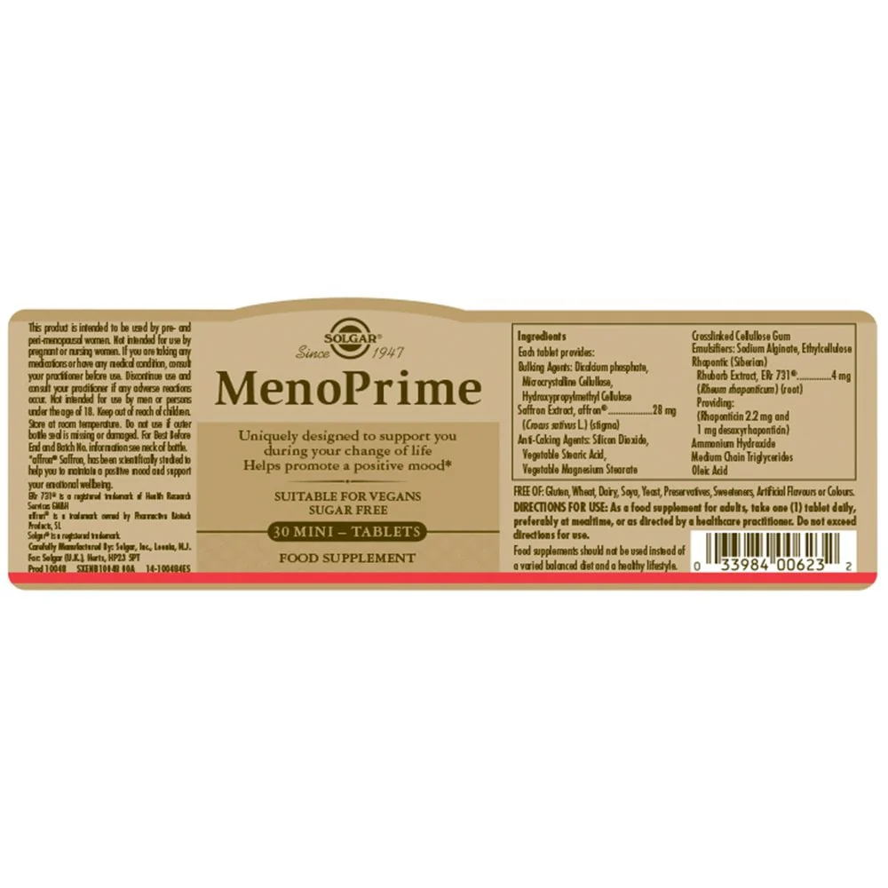Solgar MenoPrime 30 Capsules - Image 2