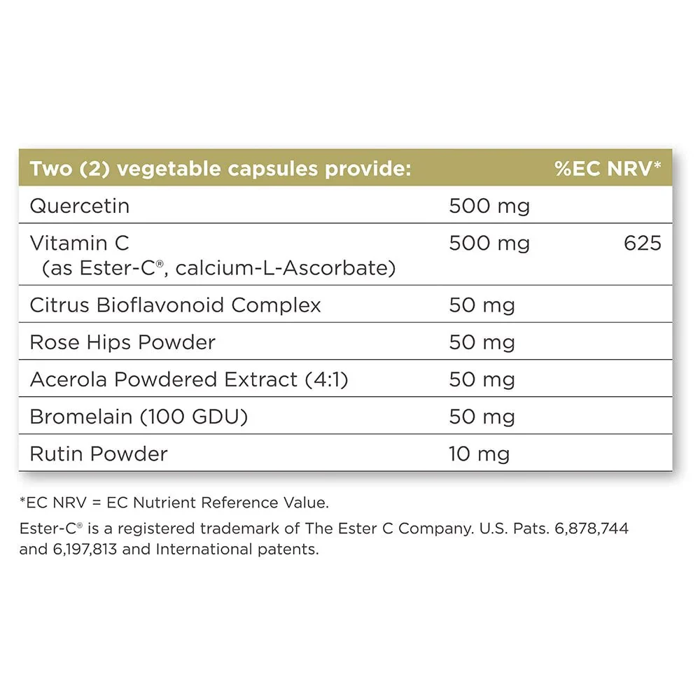 Solgar Quercetin Complex With Ester-C Plus 100 Vegetable Capsules - Image 2