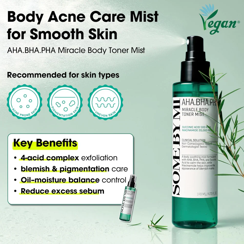 Some By Mi 30 Days AHA, BHA, PHA Miracle Body Toner Mist 140ml - Image 2