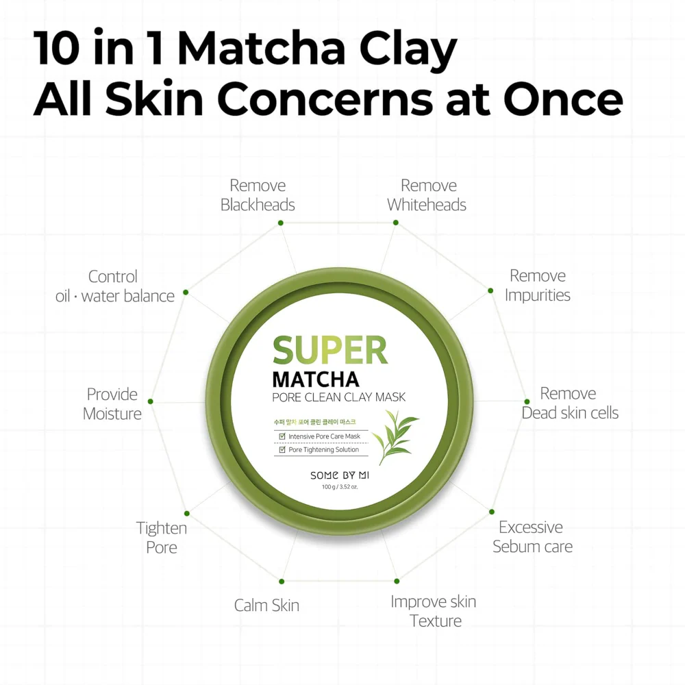 Some By Mi Super Matcha Intensive Pore Cleaning & Tightening Clay Mask 100g - Image 5