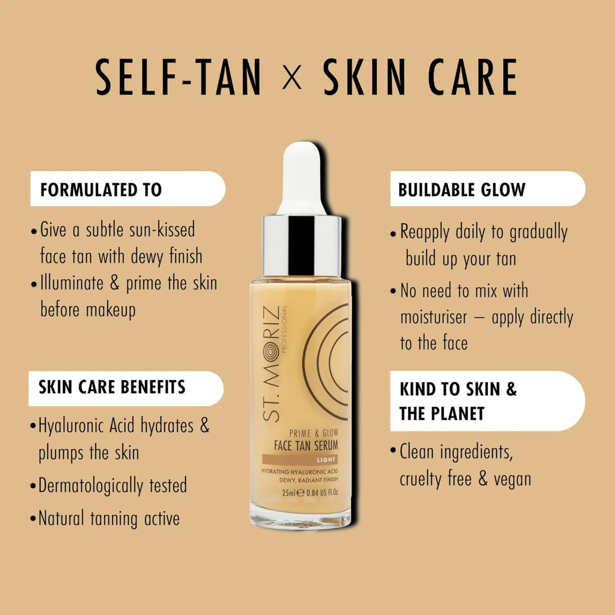 St. Moriz Professional Prime & Glow Face Tan Serum 25ml - Image 2