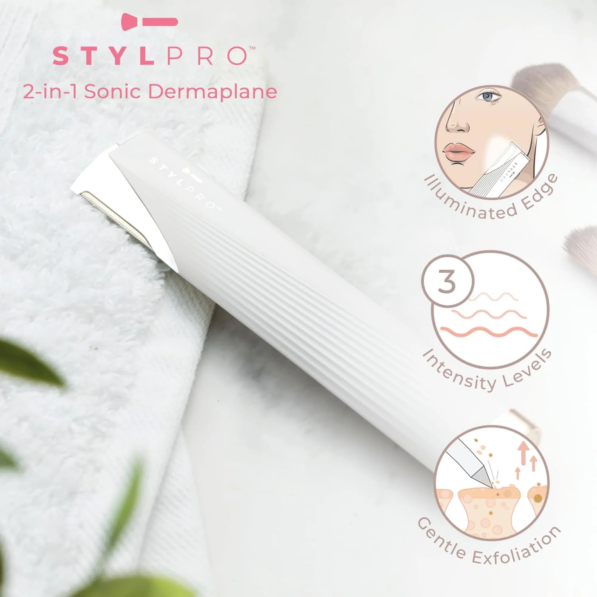 StylPro 2-In-1 Light Up Sonic Dermaplane & Trimmer - Image 5