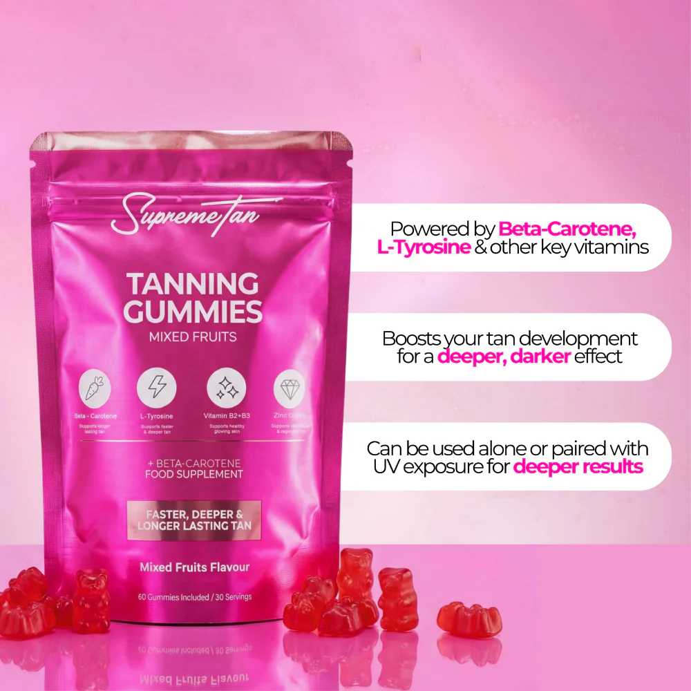 SupremeTan Tanning Gummies Raspberry 60 Gummies - Image 3