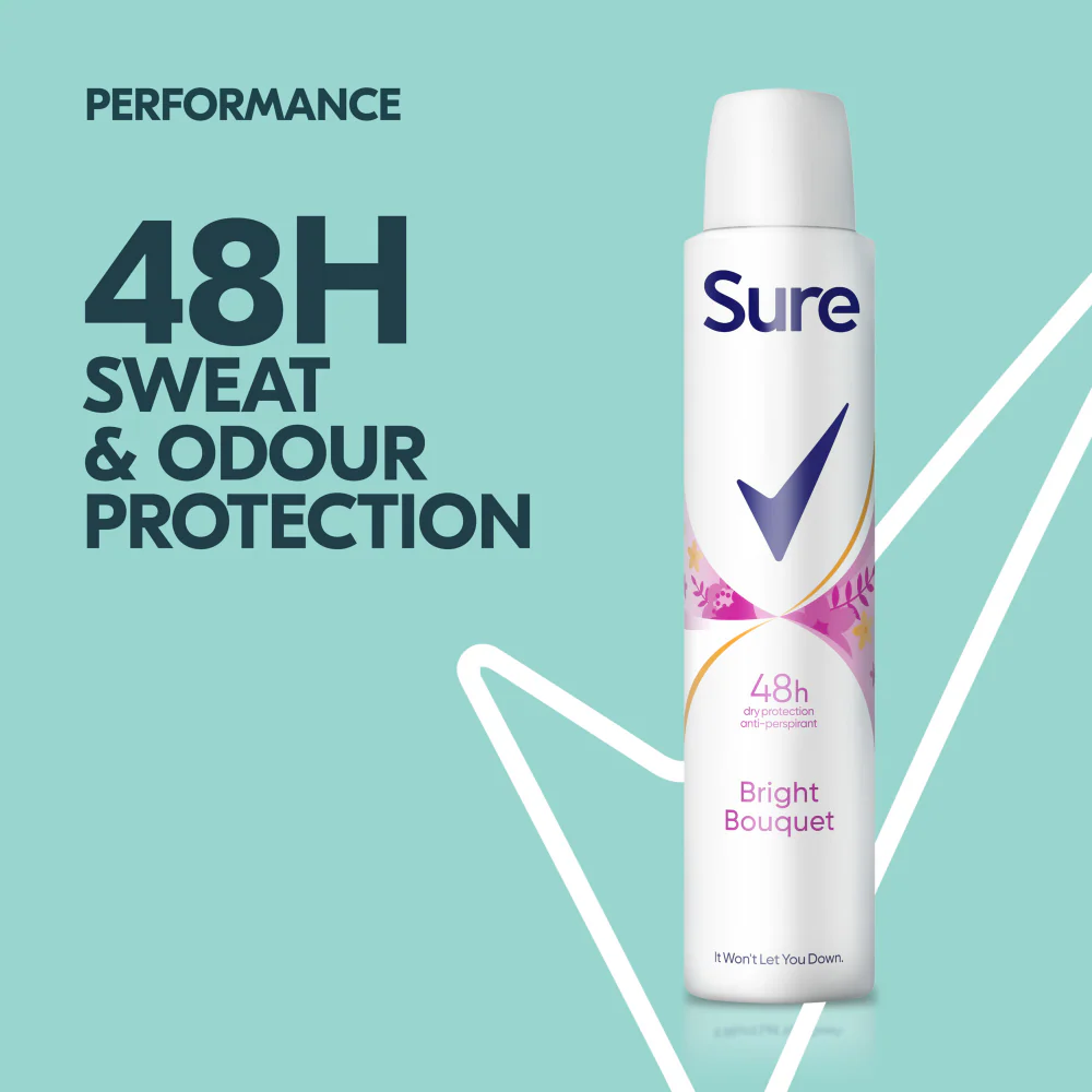Sure Essential Protection 48h Bright Bouquet Anti-Perspirant Deodorant Spray 200ml - Image 3