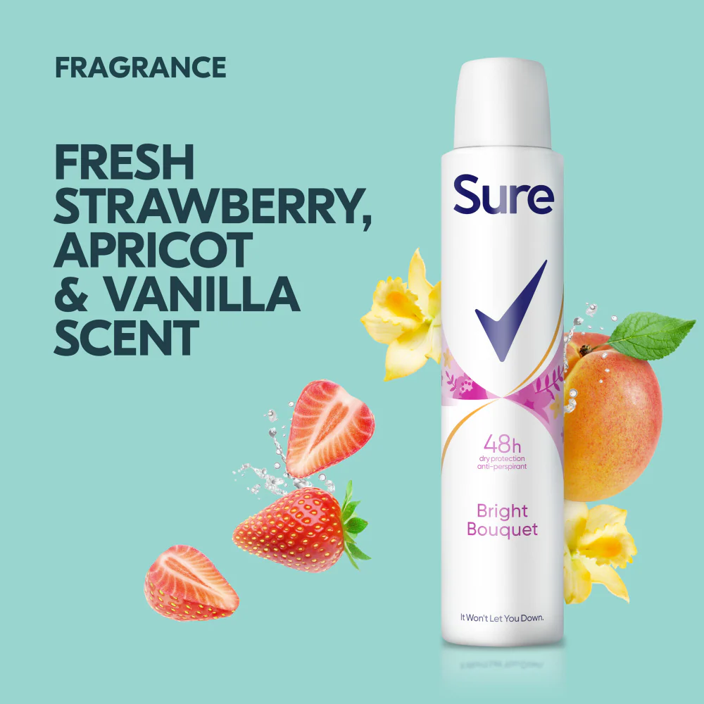 Sure Essential Protection 48h Bright Bouquet Anti-Perspirant Deodorant Spray 200ml - Image 4