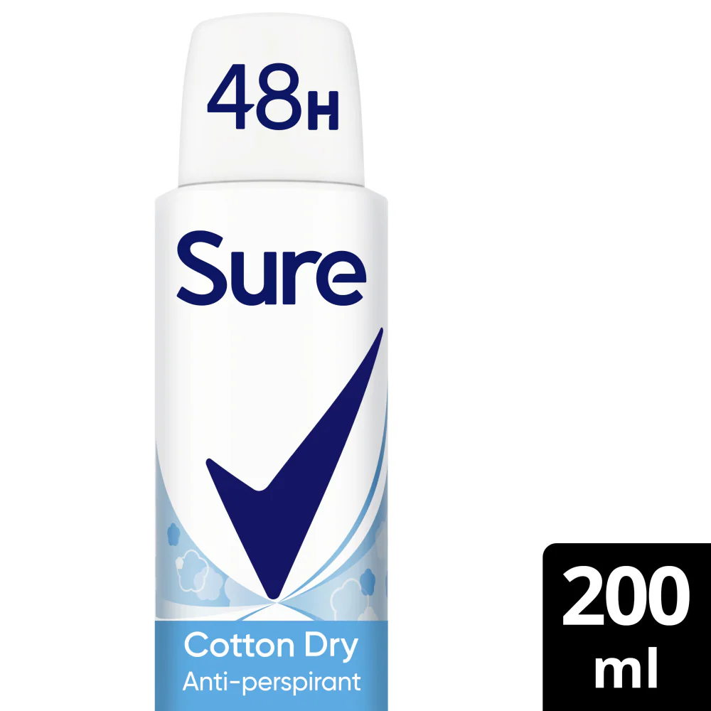 Sure Essential Protection 48h Cotton Dry Anti-Perspirant Deodorant Spray 200ml - Image 2