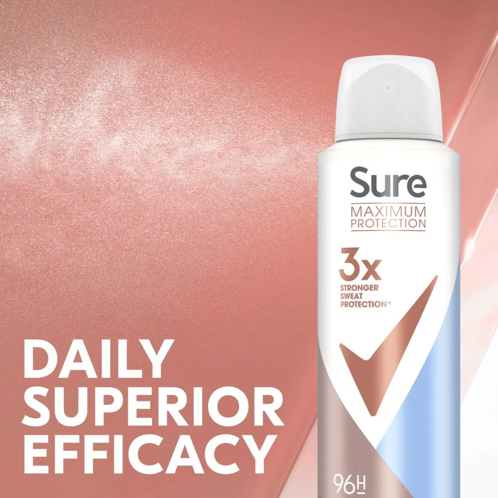 Sure Maximum Protection 96h Clean Scent Anti-Perspirant Deodorant Spray 150ml - Image 5