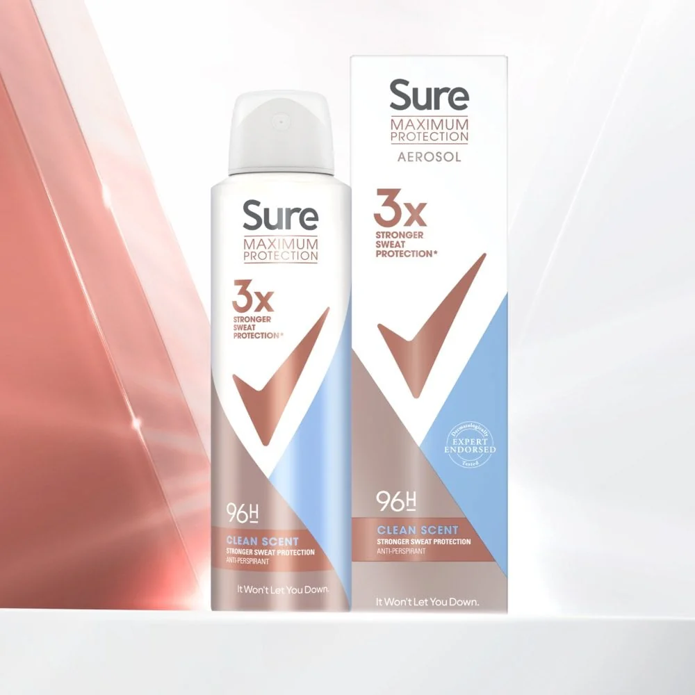 Sure Maximum Protection 96h Clean Scent Anti-Perspirant Deodorant Spray 150ml - Image 8