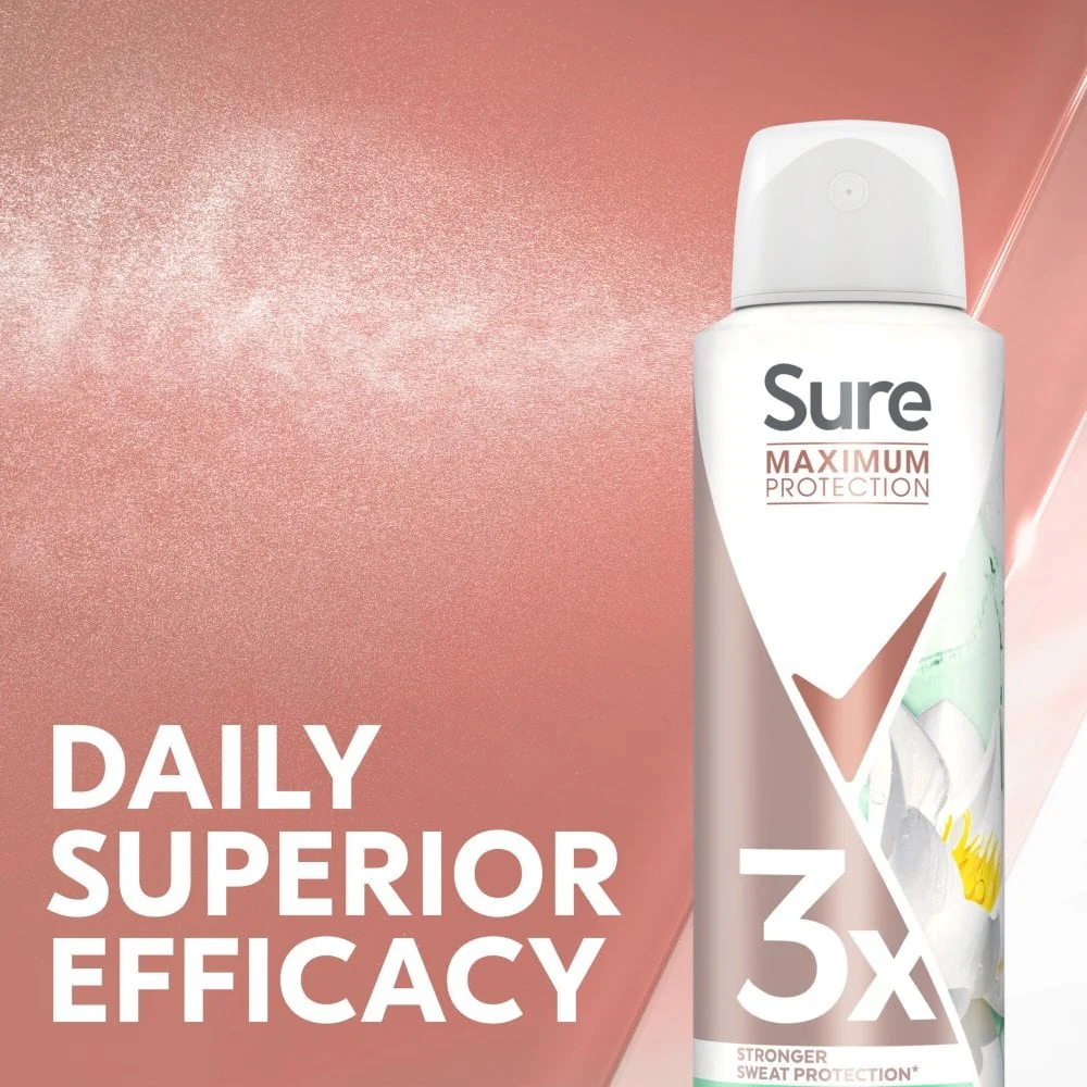 Sure Maximum Protection 96h Freesia & Water Lily Anti-Perspirant Deodorant Spray 150ml - Image 4