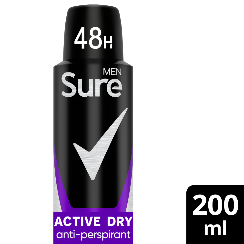 Sure Men Essential Protection 48h Active Dry Anti-Perspirant Deodorant Spray 200ml - Image 2