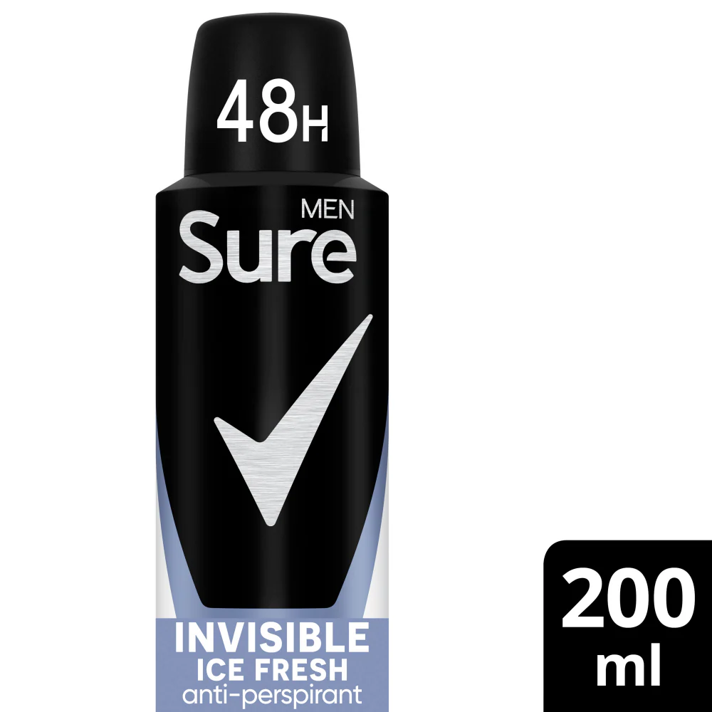 Sure Men Essential Protection 48h Invisible Ice Fresh Anti-Perspirant Deodorant Spray 200ml - Image 2