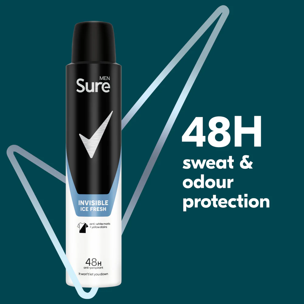 Sure Men Essential Protection 48h Invisible Ice Fresh Anti-Perspirant Deodorant Spray 200ml - Image 5