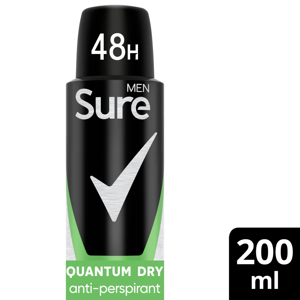 Sure Men Essential Protection 48h Quantum Dry Anti-Perspirant Deodorant Spray 200ml - Image 2