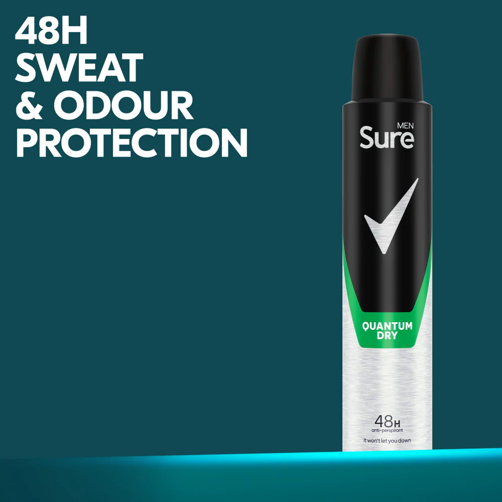 Sure Men Essential Protection 48h Quantum Dry Anti-Perspirant Deodorant Spray 200ml - Image 5