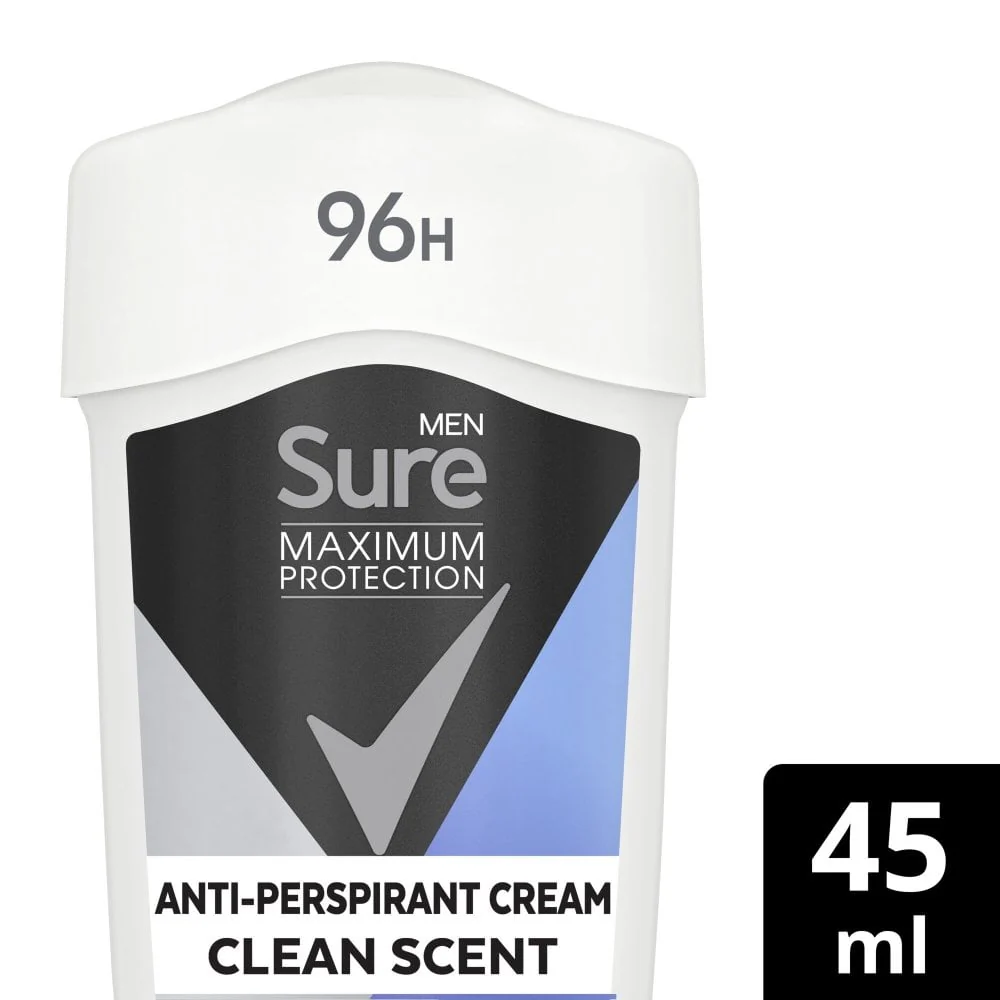 Sure Men Maximum Protection 96h Clean Scent Anti-Perspirant Deodorant Stick 45ml - Image 2