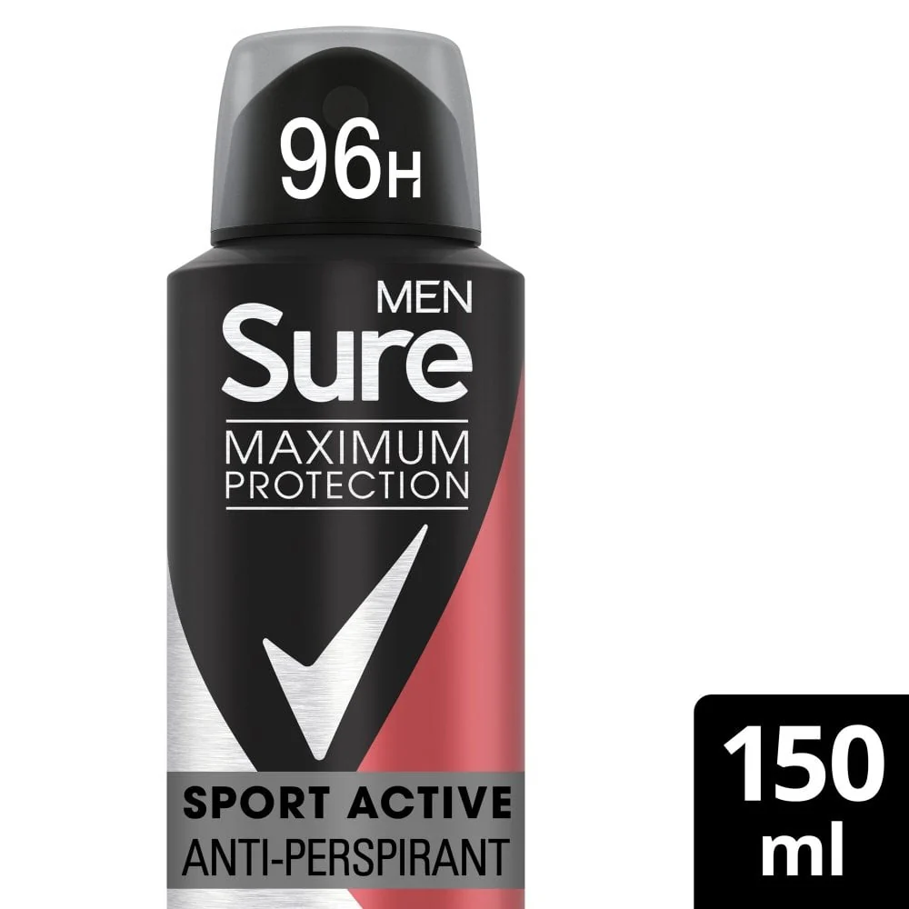 Sure Men Maximum Protection 96h Sport Active Anti-Perspirant Deodorant Spray 150ml - Image 2