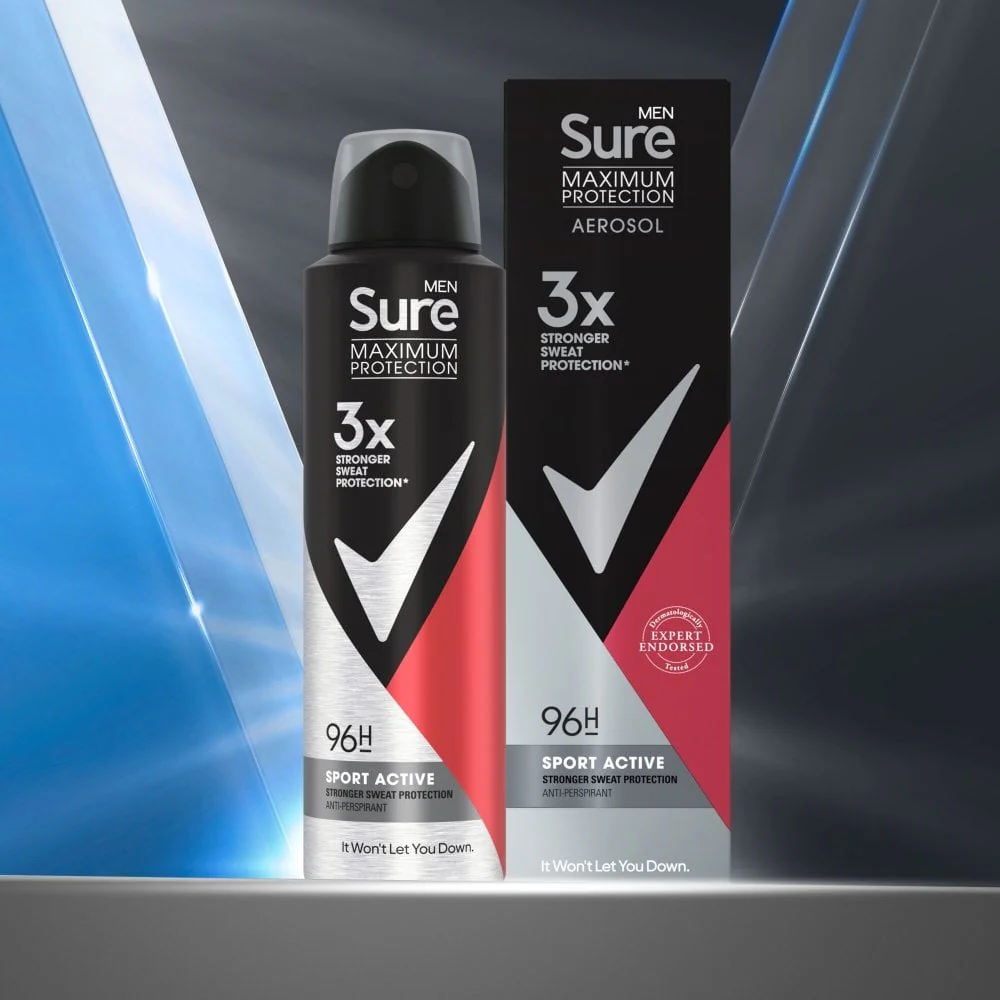 Sure Men Maximum Protection 96h Sport Active Anti-Perspirant Deodorant Spray 150ml - Image 7