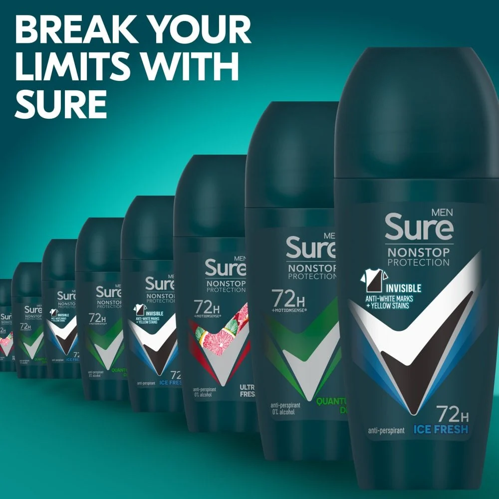 Sure Men Nonstop Protection 72h Invisible Ice Anti-Perspirant Deodorant Roll-On 50ml - Image 4