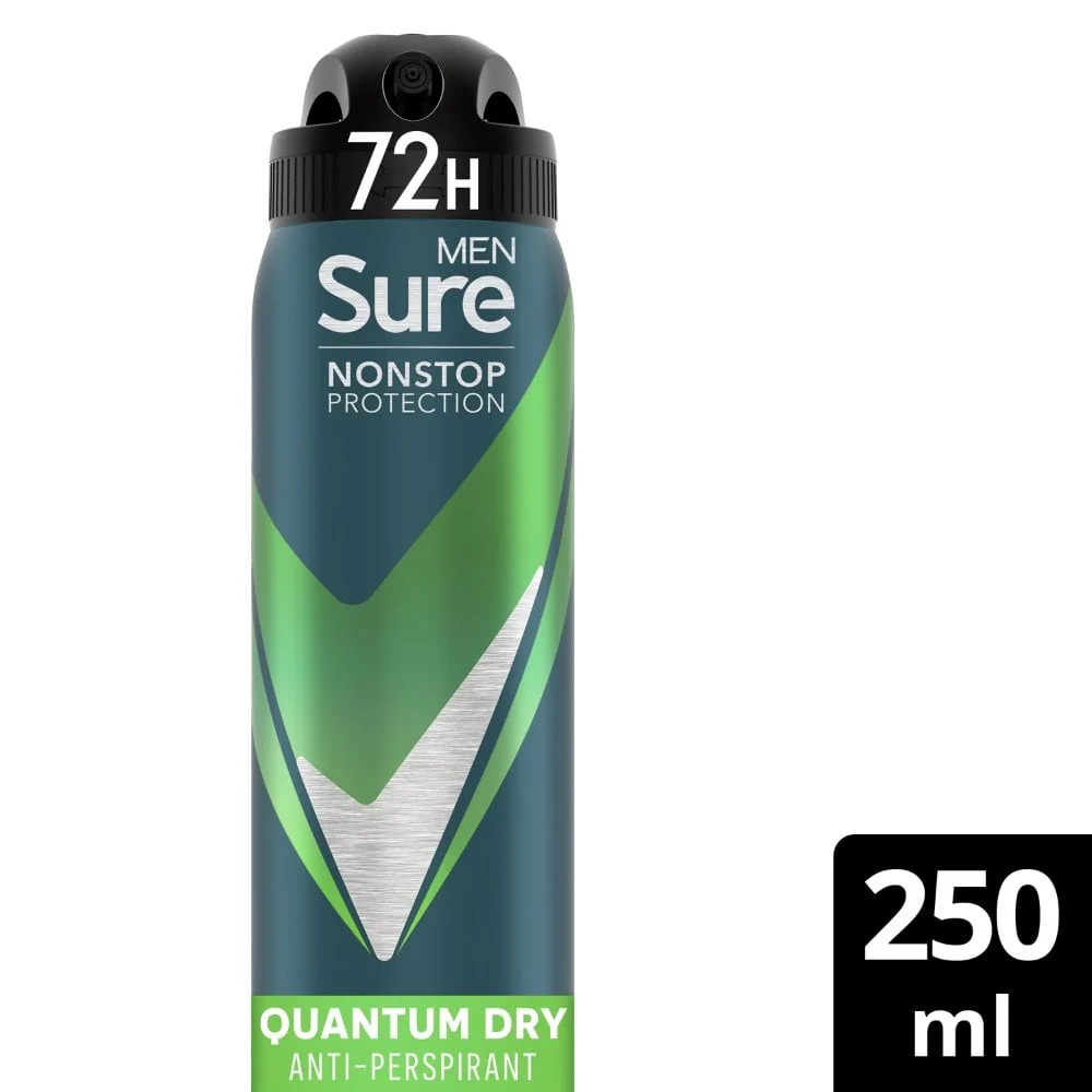 Sure Men Nonstop Protection 72h Quantum Dry Anti-Perspirant Deodorant Spray 250ml - Image 2
