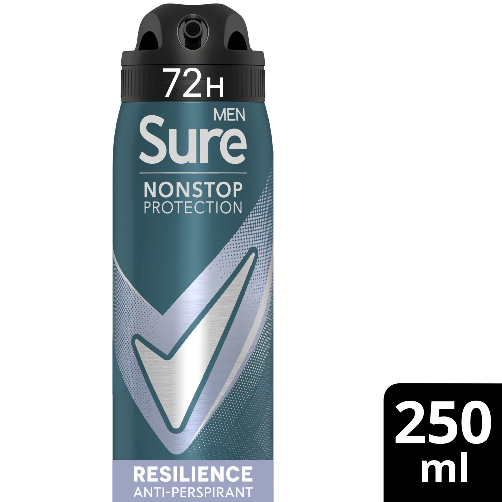 Sure Men Nonstop Protection 72h Resilience Anti-Perspirant Deodorant Spray 250ml - Image 2
